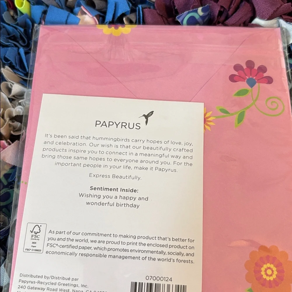 🆕Papyrus Floral Fold Out Birthday Greeting Card